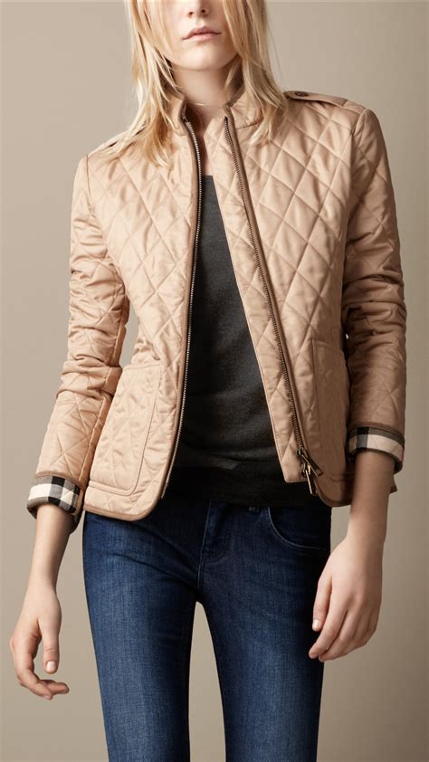 burberry brit pirmont quilted jacket|Burberry diamond quilted fitted jacket.